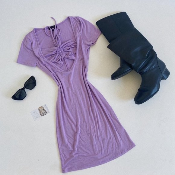 New Girl Front Open Bodycon Dress (LILAC) - Picture 7 of 7